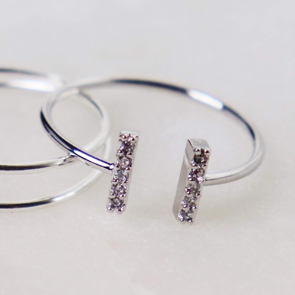 Silver Open Cubic Zirconia Ring